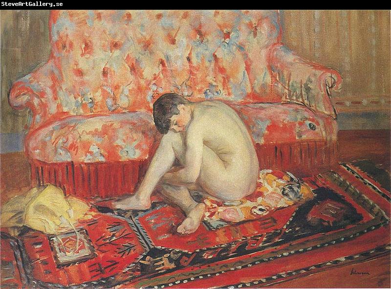 Henri Lebasque Prints Nude on Red Carpet,